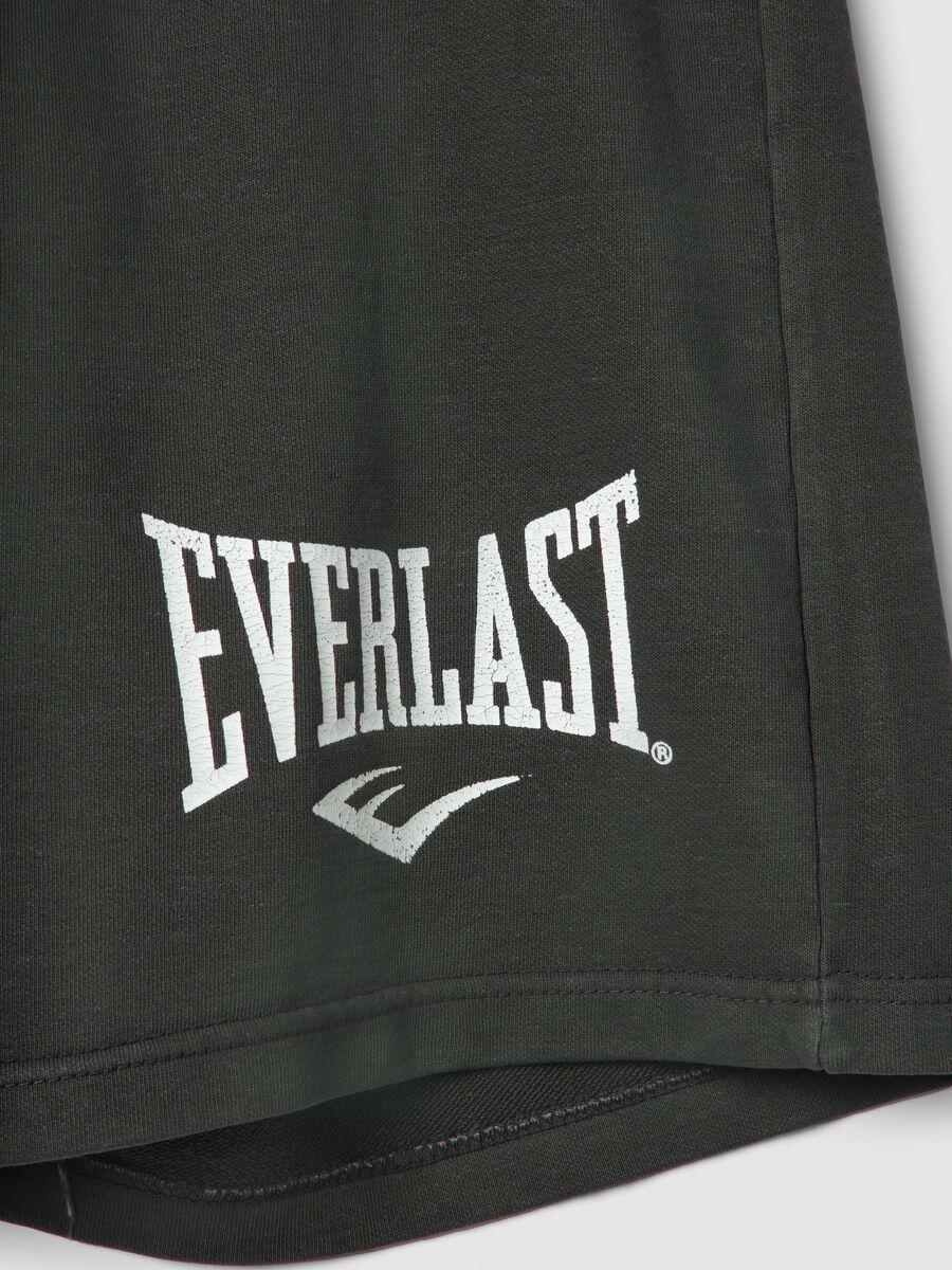 Pantaloncini in misto cotone neri regular fit con logo Everlast_5