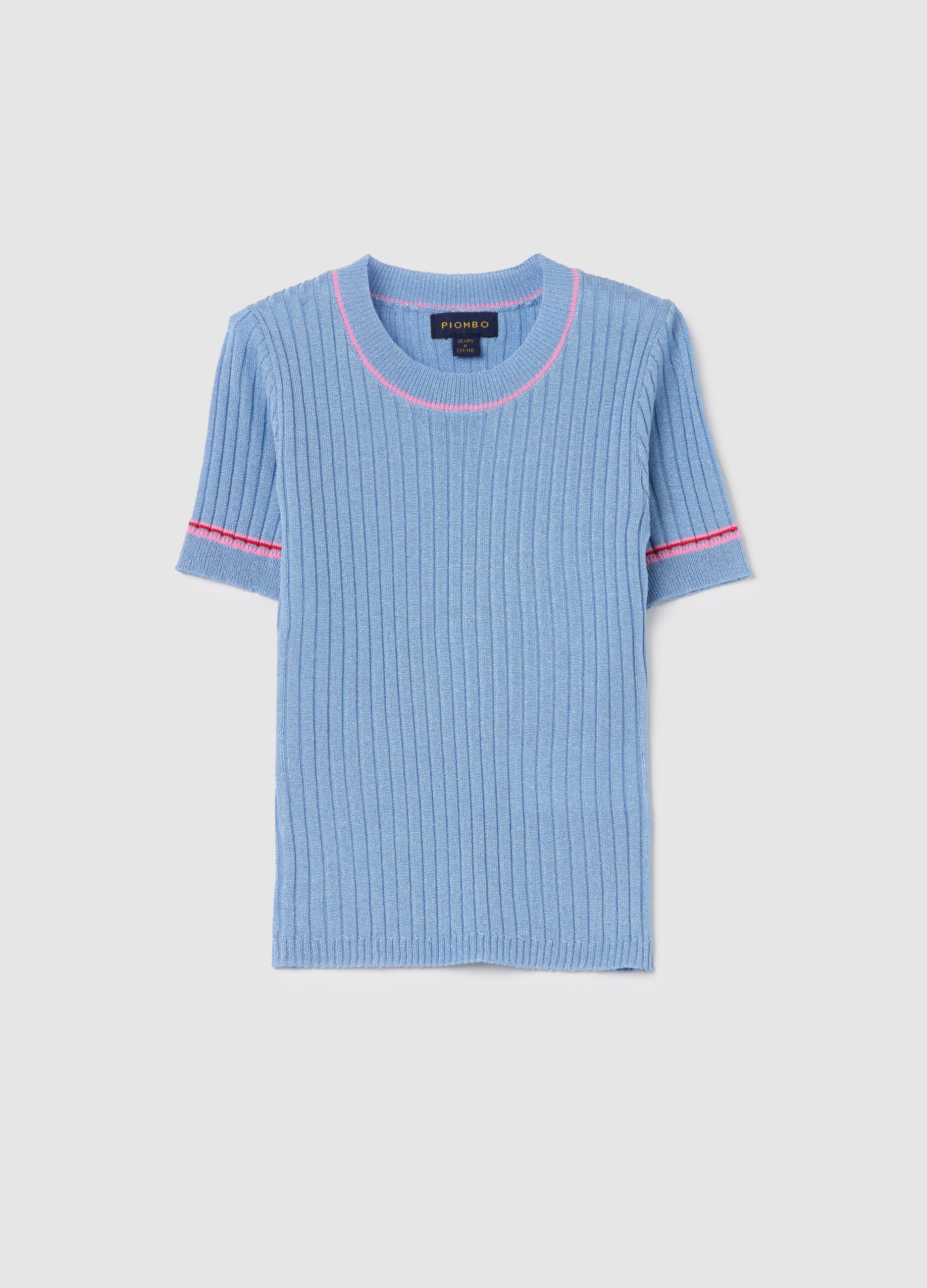 T-shirt in ribbed jersey with lurex