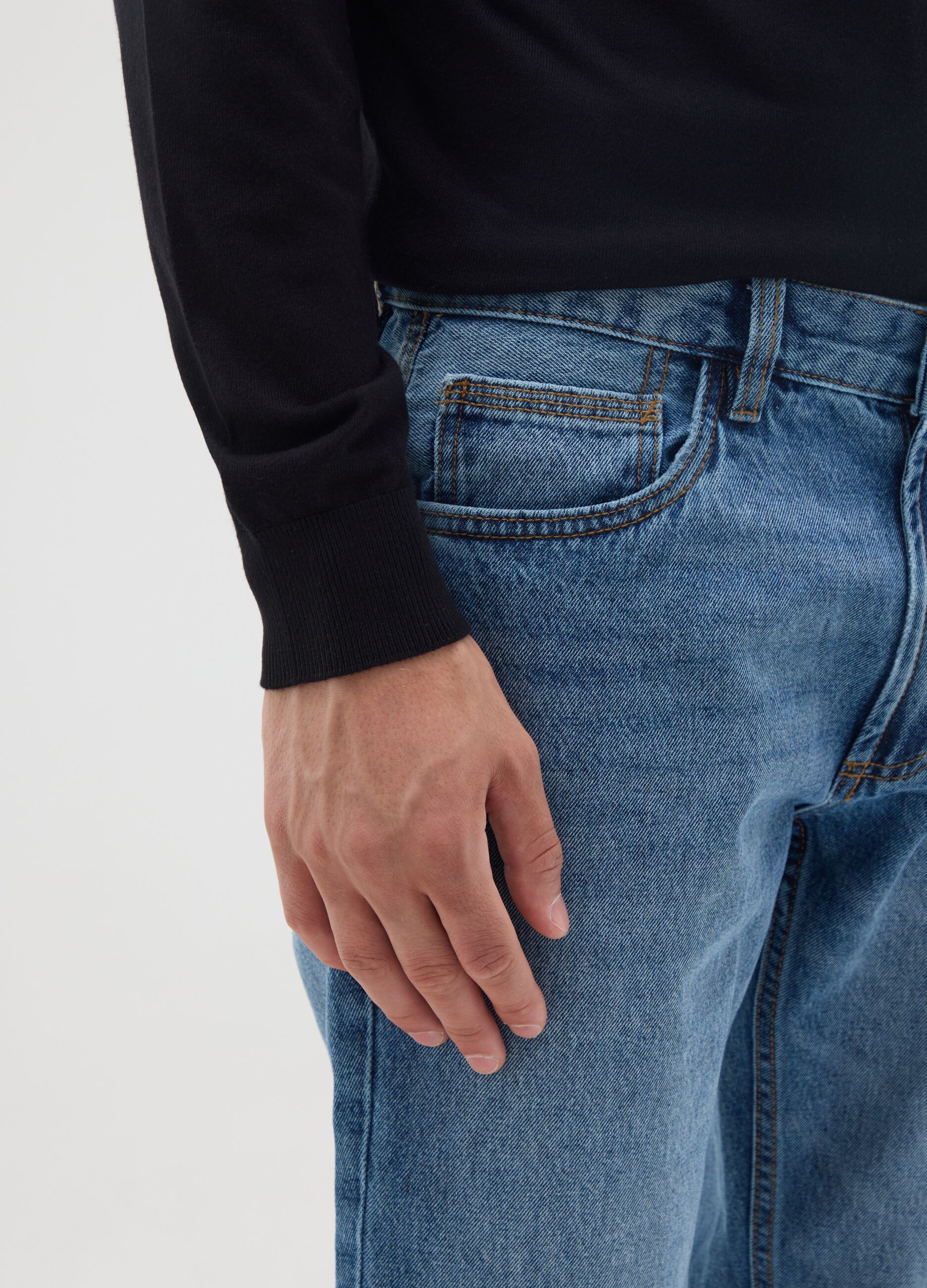 Jeans in puro cotone blu slim fit