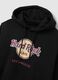 Black cotton blend hoodie with Hard Rock Cafe print_5