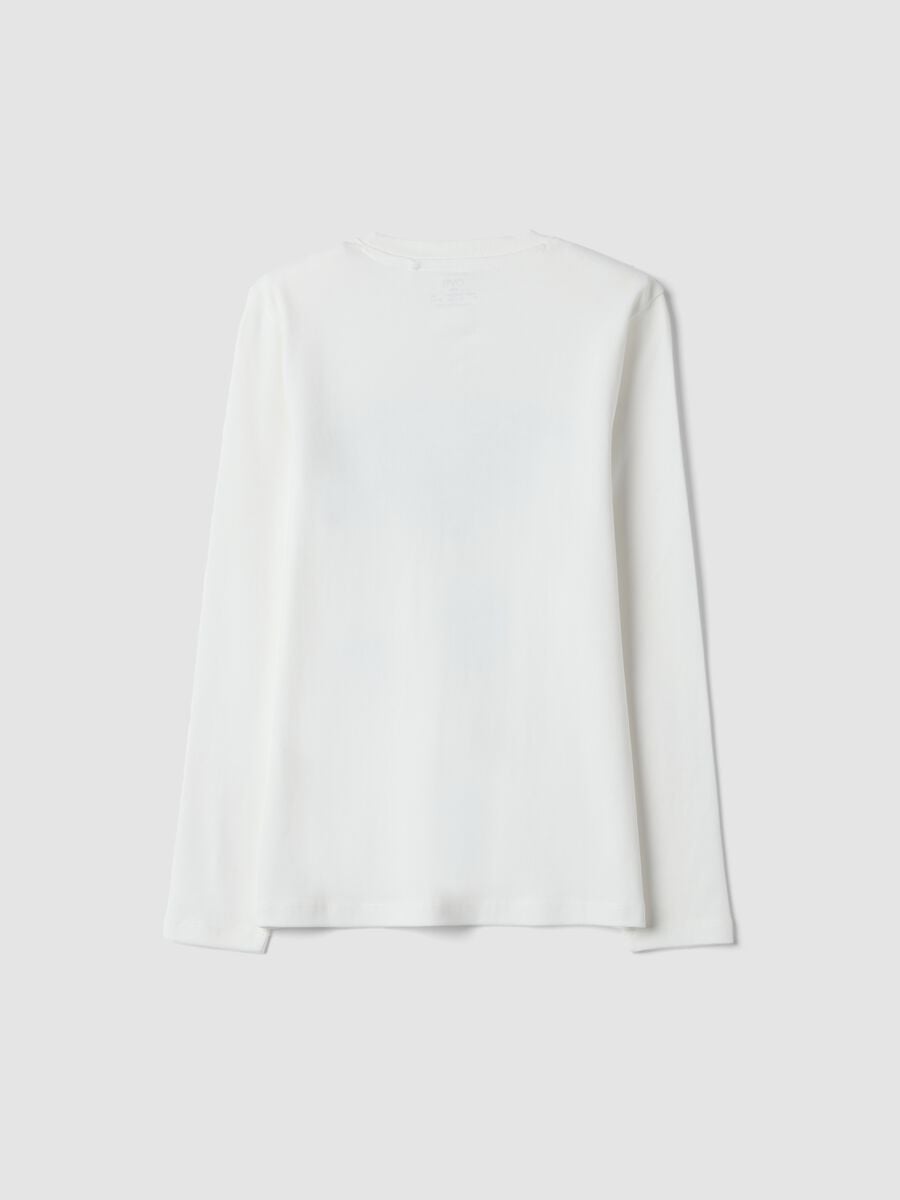 White long-sleeve organic cotton crew-neck T-shirt_5