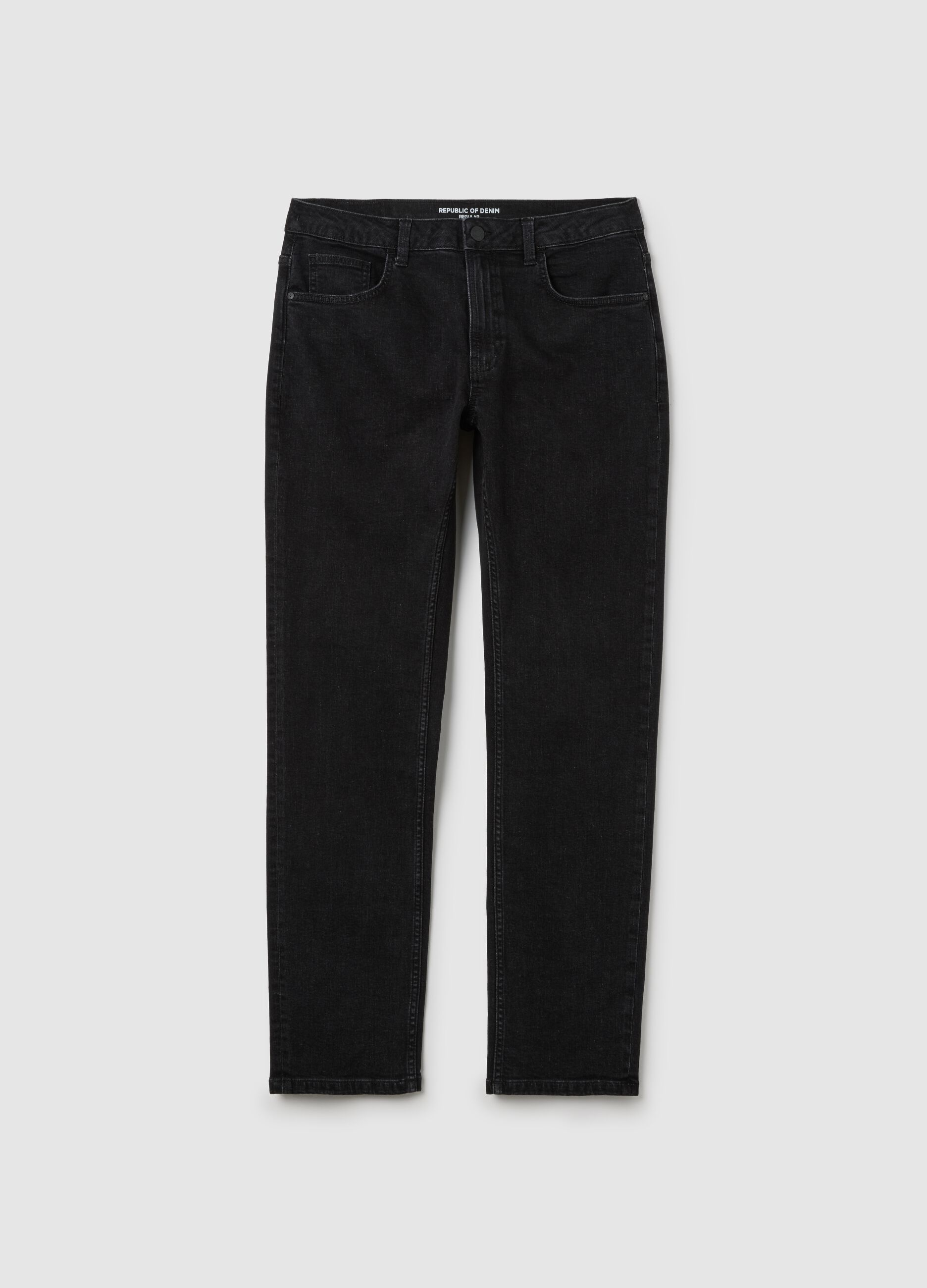 Jeans da uomo in denim nero regular fit