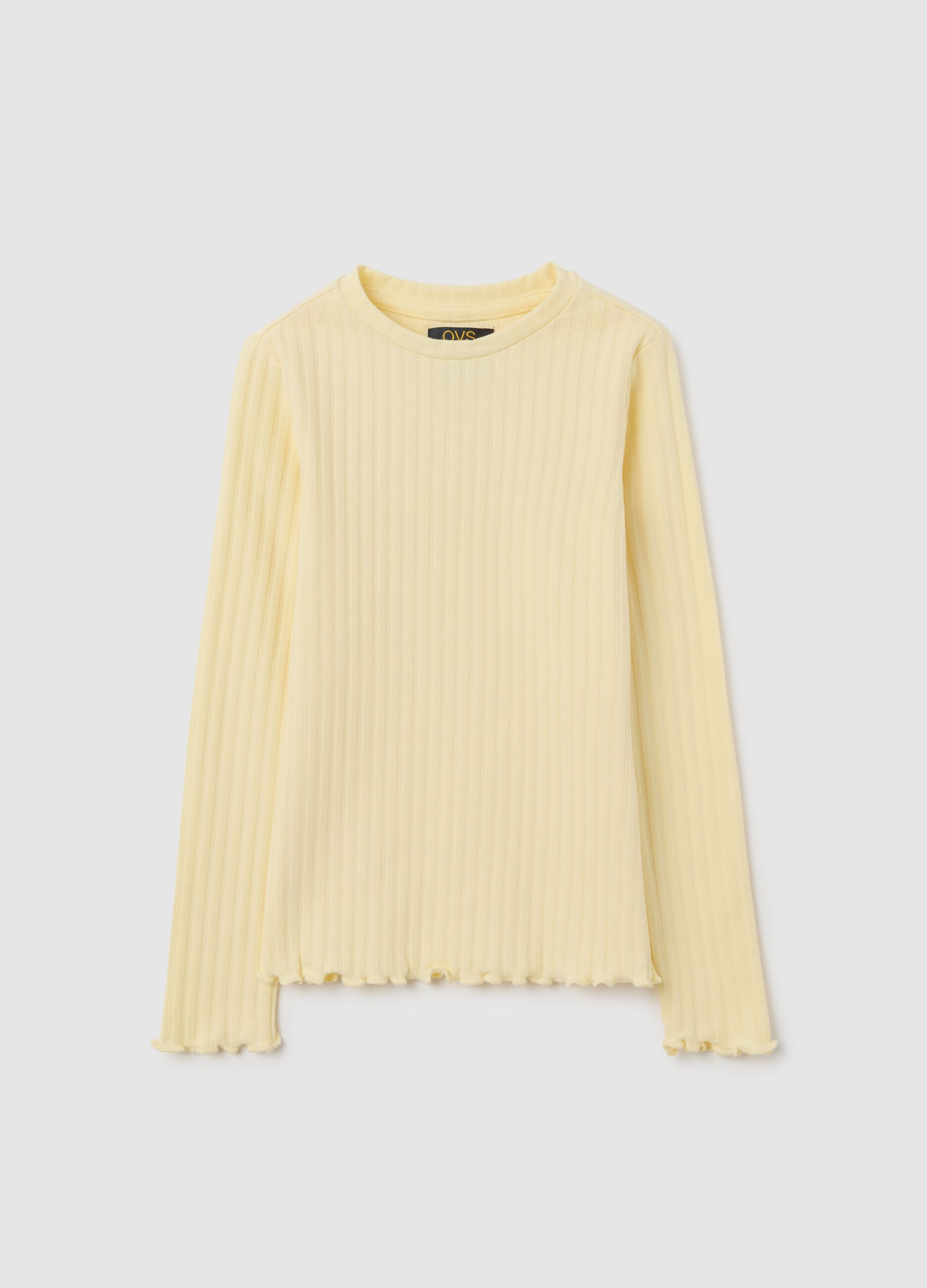 Girls' yellow cotton regular fit top