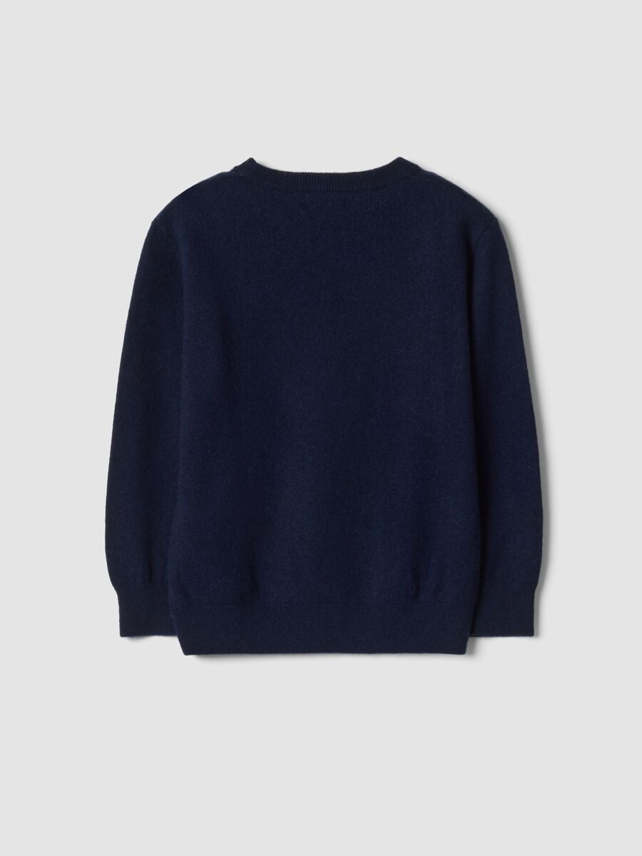 Maglia blu in pura lana a maniche lunghe regular fit_5