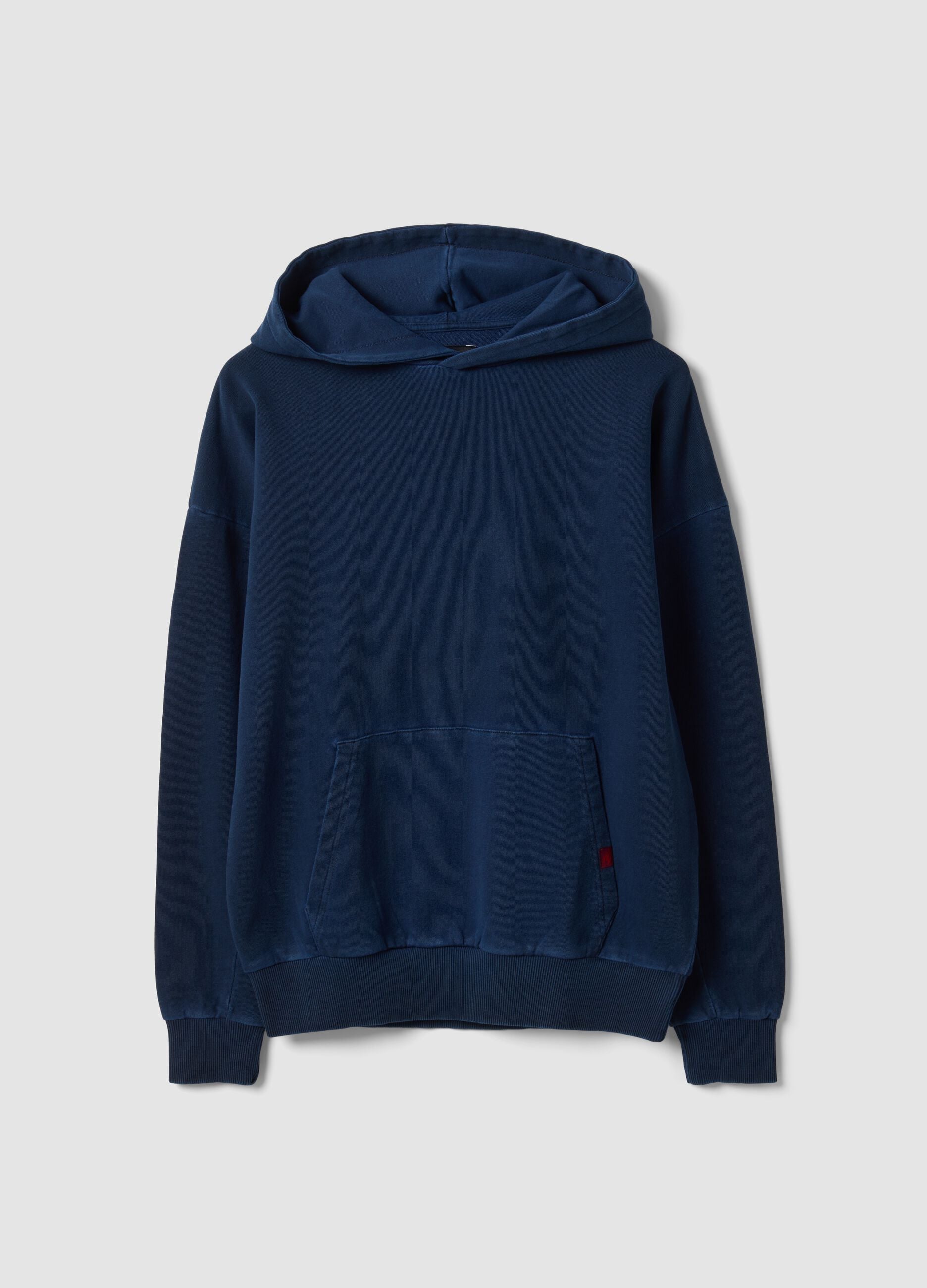 Blue pure cotton oversized hoodie