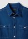 Blue denim pure cotton shirt regular fit with pockets_5