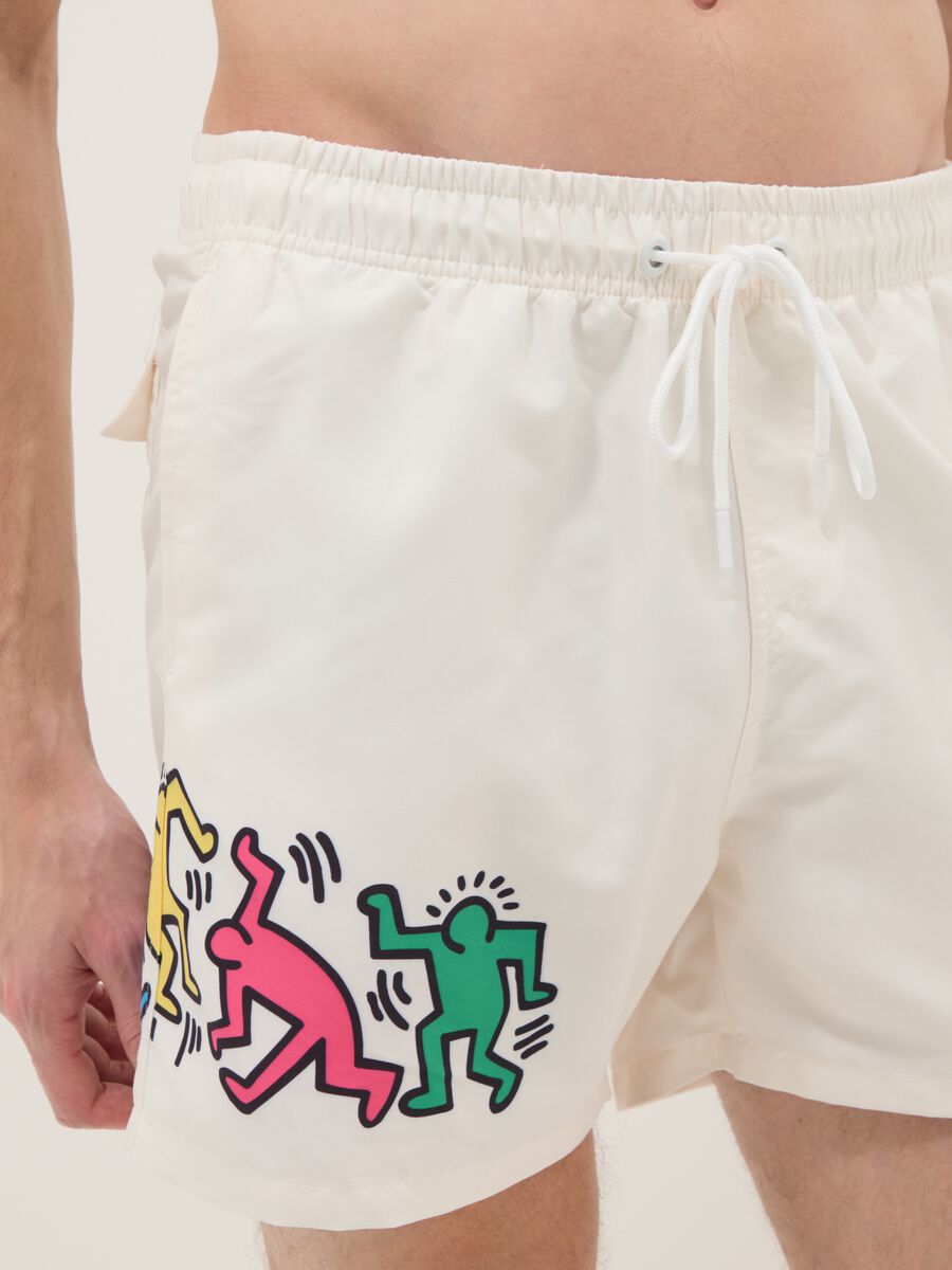 White beach boxers with Keith Haring prints_3