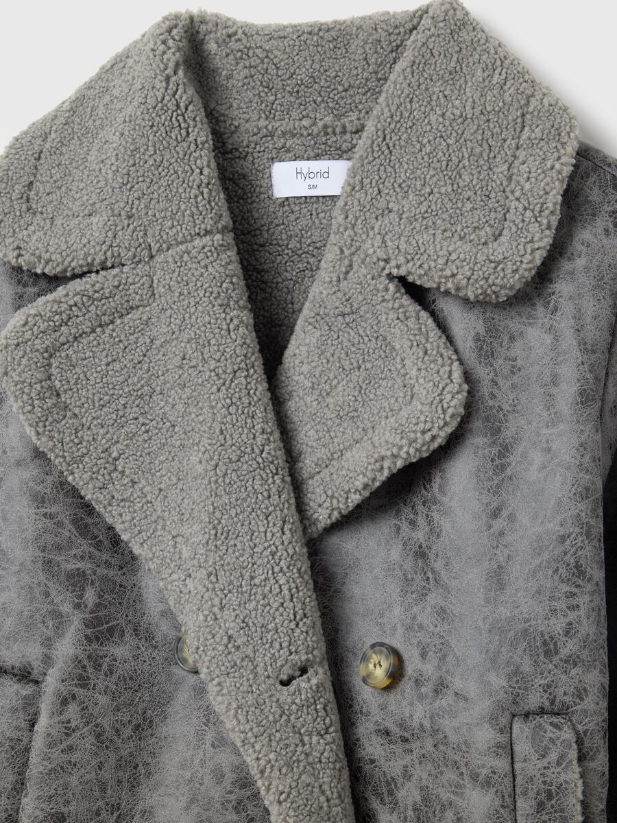 Giacca pesante grigia con collo a contrasto regular fit_5