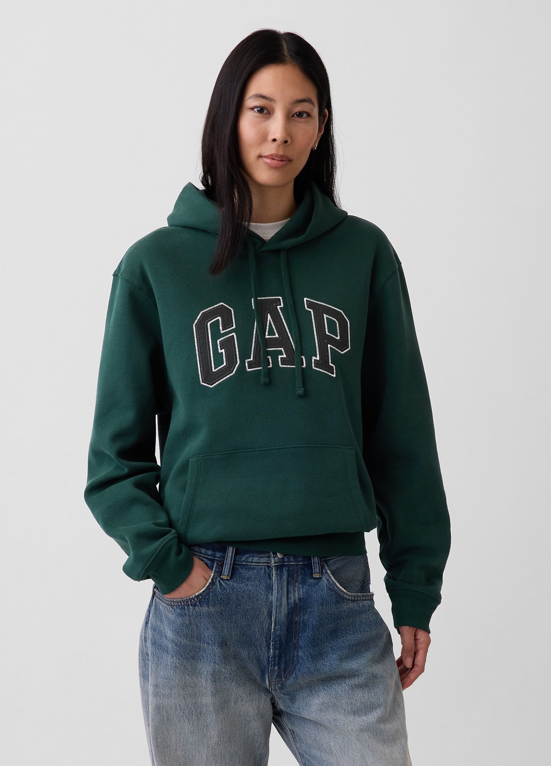 Felpa con cappuccio e logo GAP in misto cotone