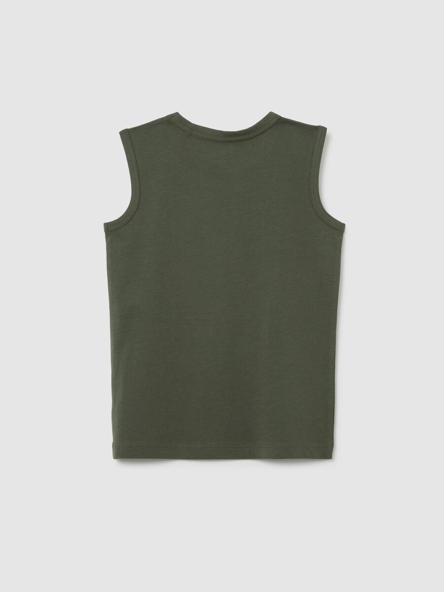 Canotta da bambino in puro cotone verde regular fit_1