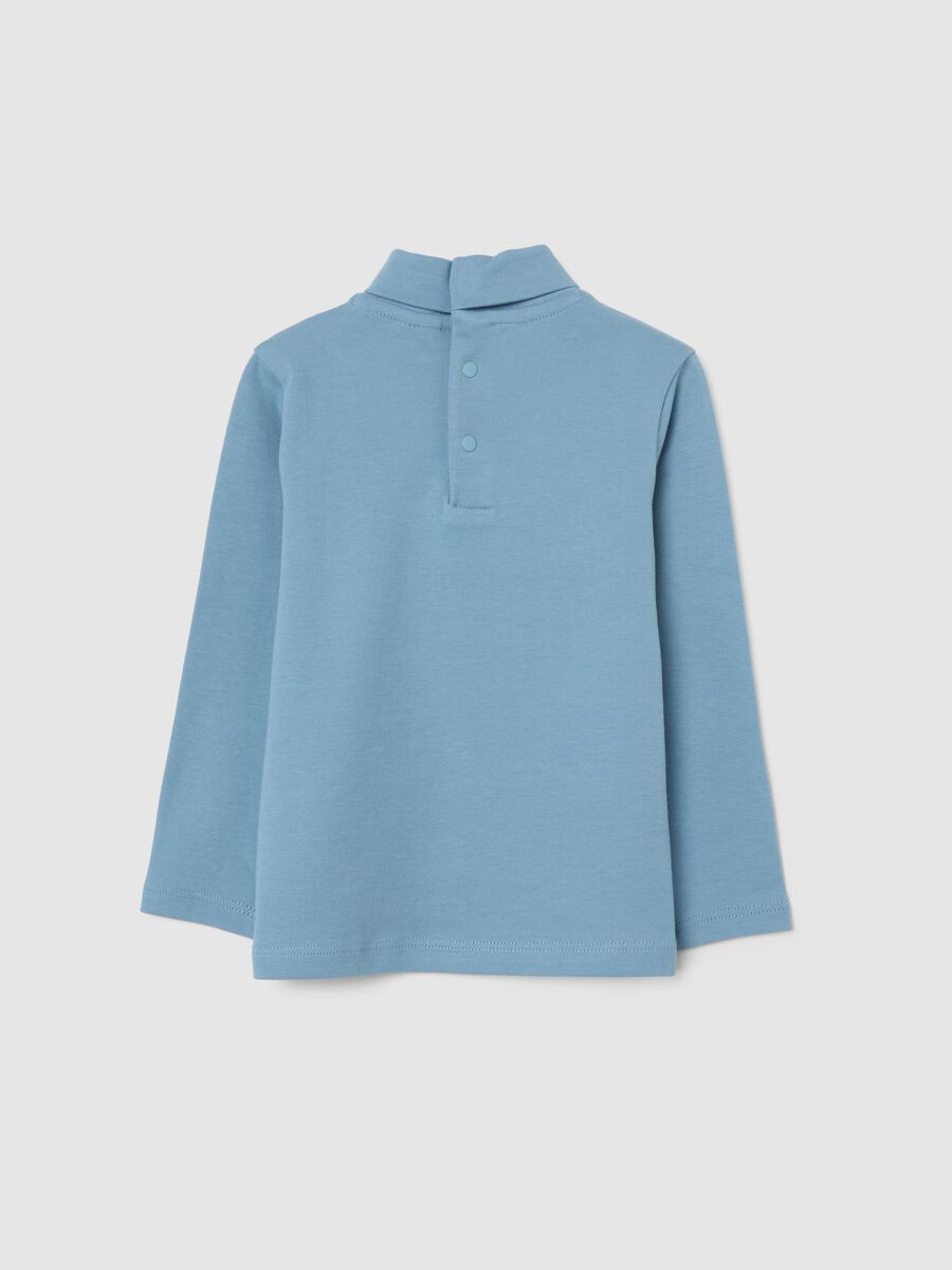 Maglia azzurra da bimbo a collo alto in puro cotone regular fit_1