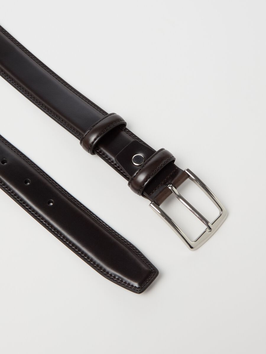 Solid colour leather belt_1