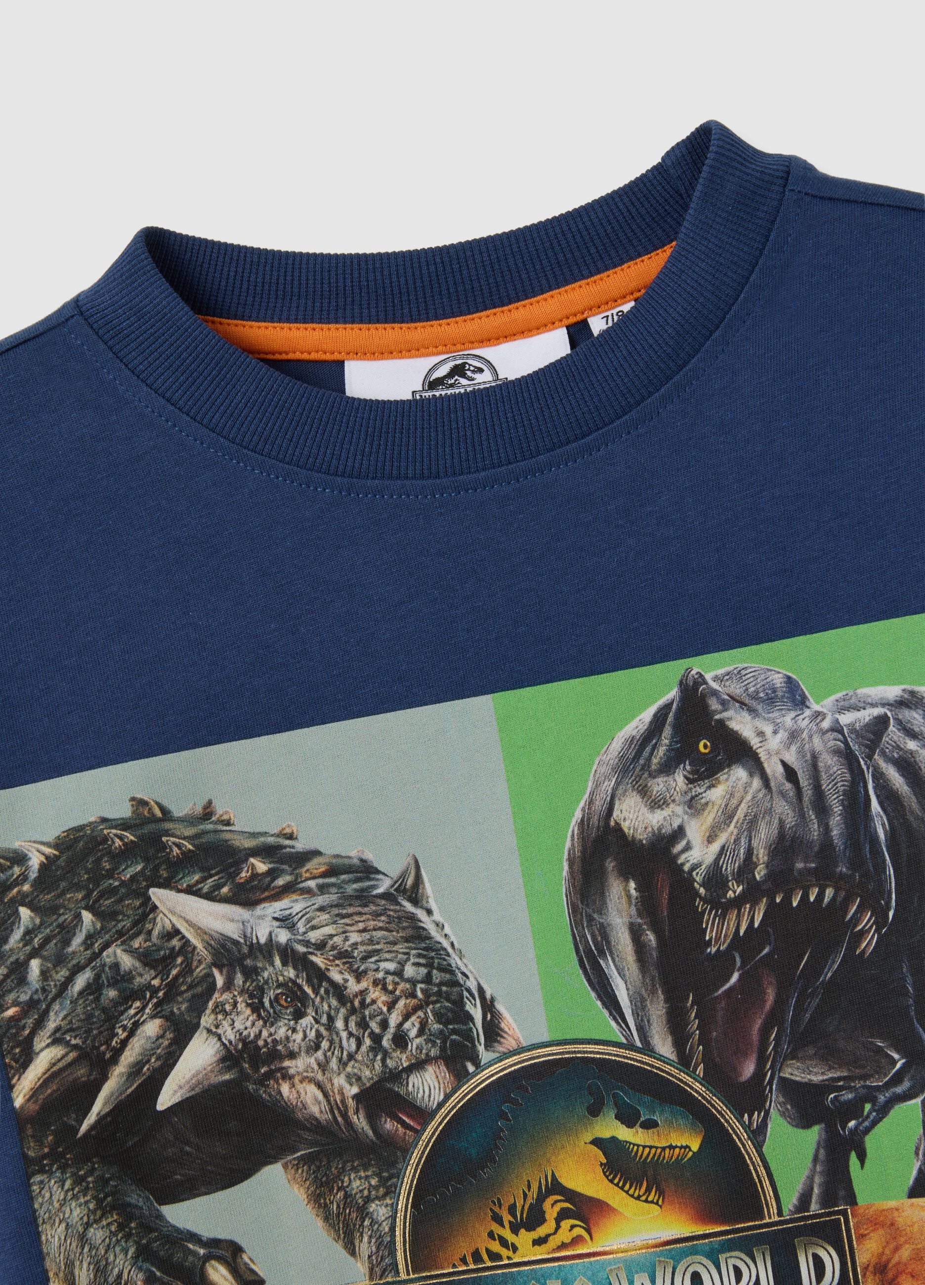T-shirt blu a maniche lunghe per bambino Jurassic World