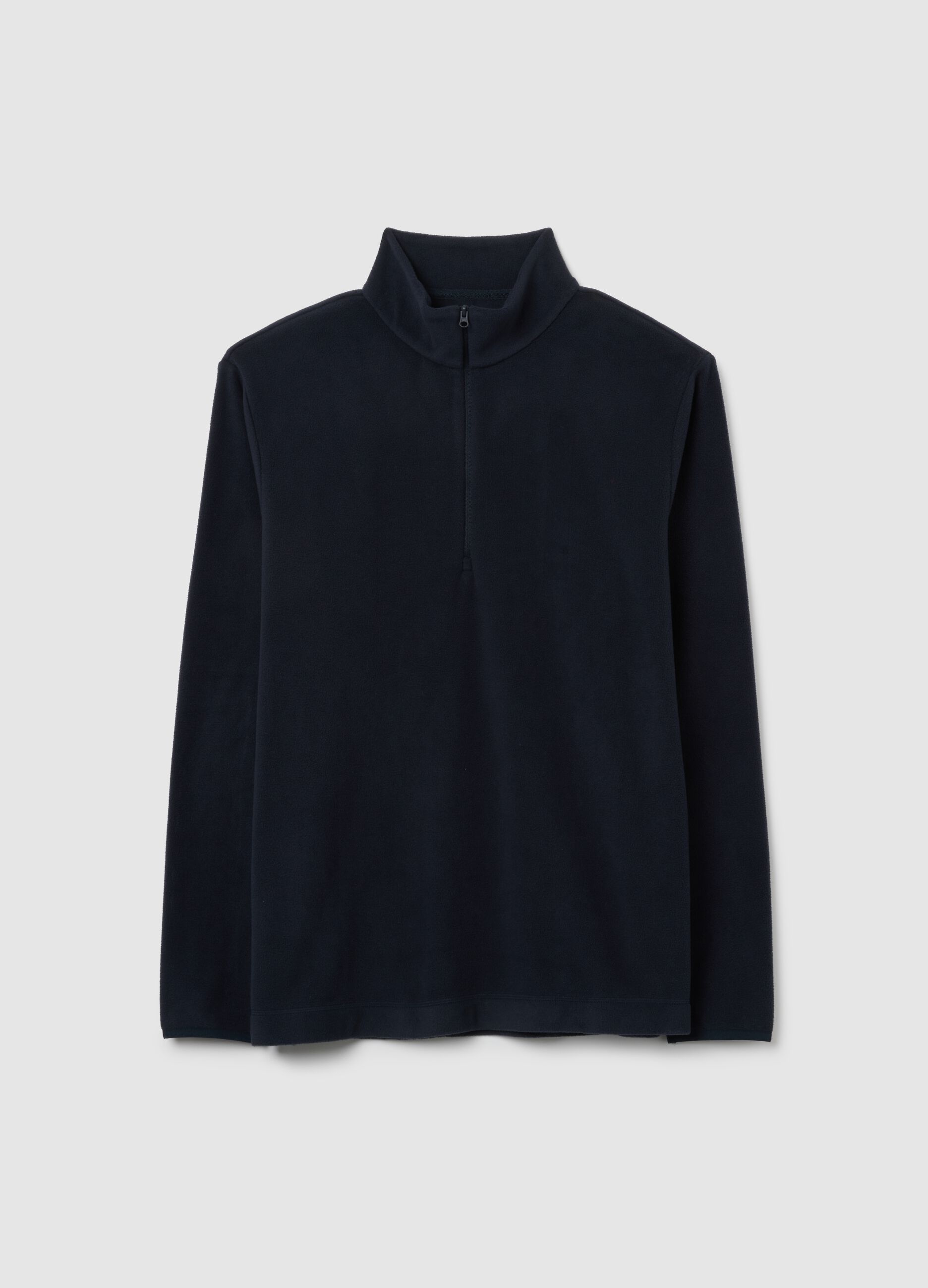 Blue Fleece Half-Zip Sweater