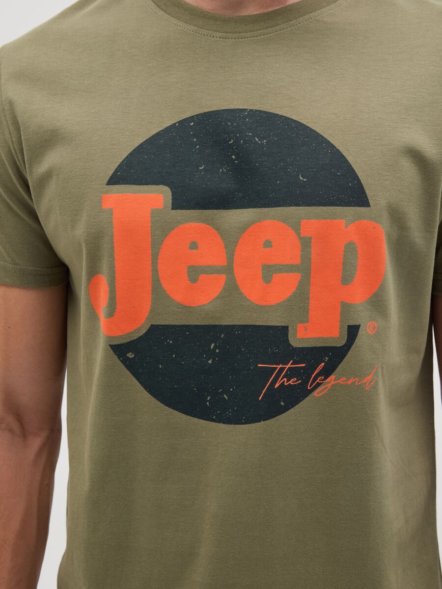 Men's green pure cotton T-shirt regular fit with print_2