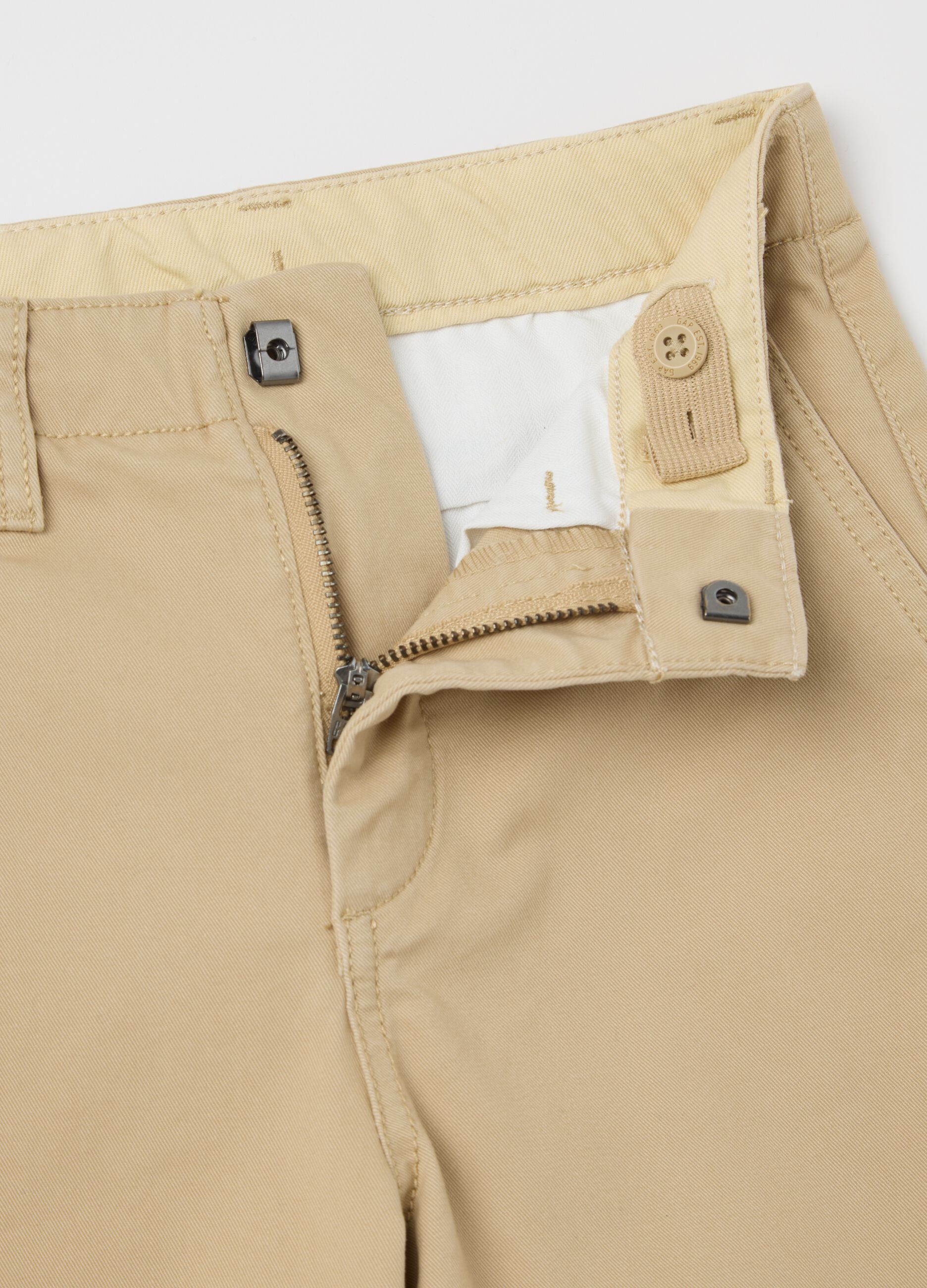 Pantaloni chino beige in cotone stretch