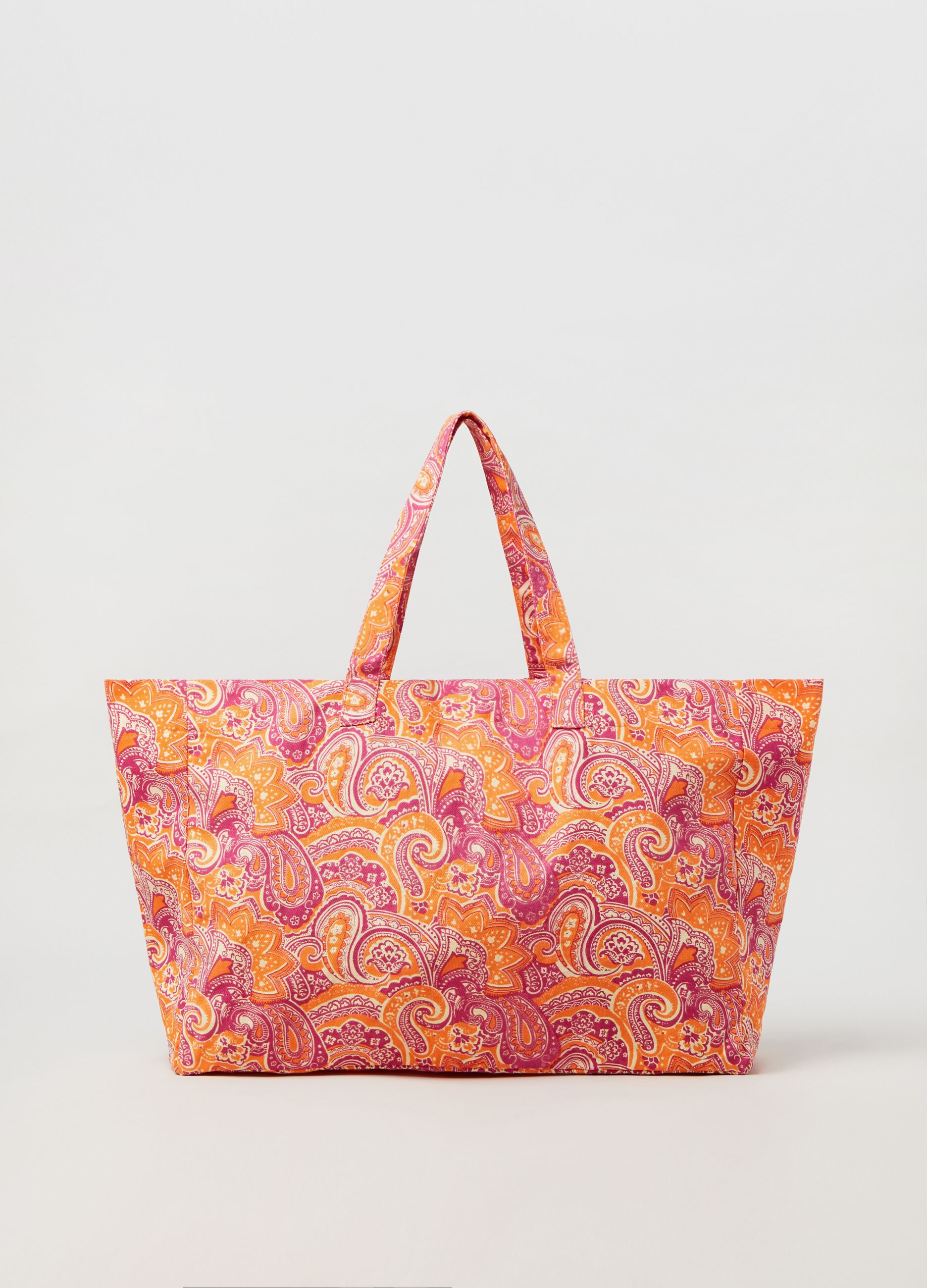 Borsa shopper con stampa paisley_0