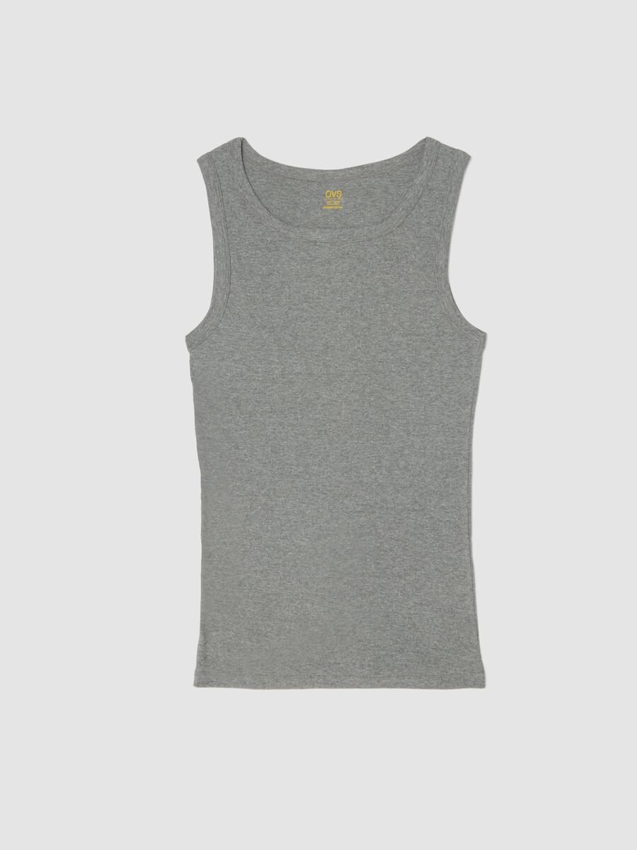 Canotta in puro cotone grigia regular fit_4