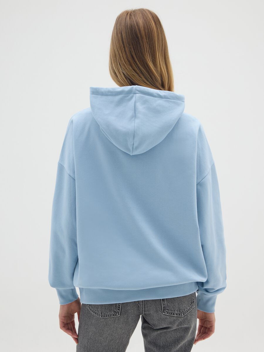 Regular fit blue cotton blend sweatshirt_2