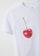 White pure cotton regular fit T-shirt with cherry print_5