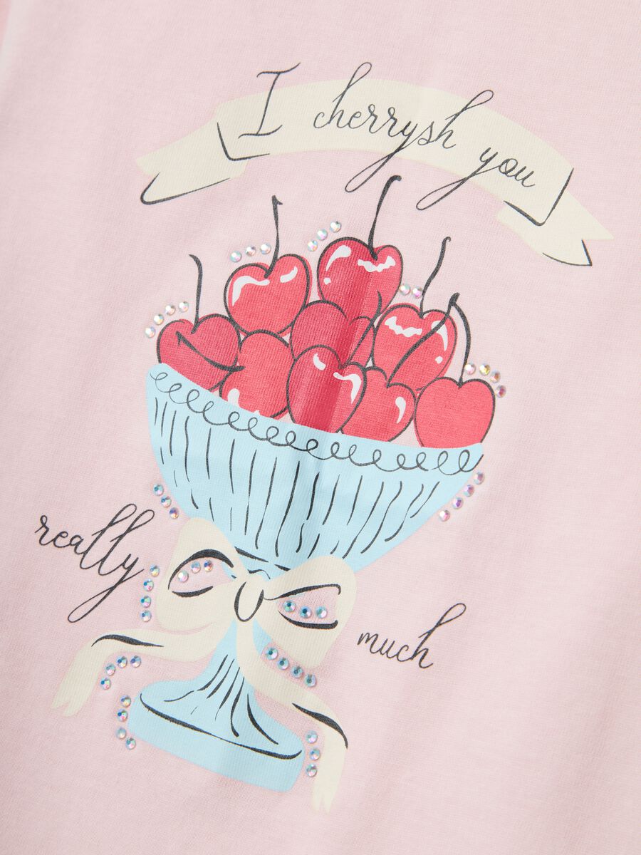 Girls' pink regular fit pure cotton t-shirt with print_2