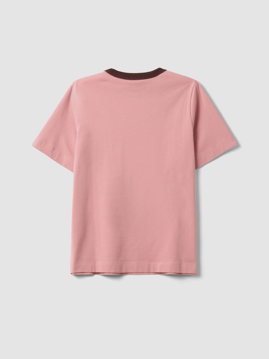 T-shirt rosa in puro cotone con stampa Paris_6