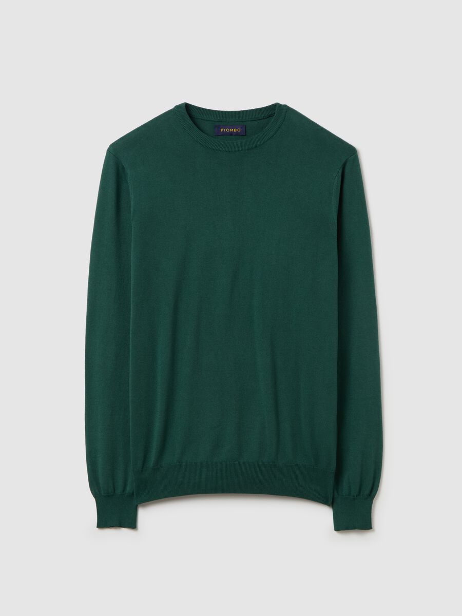 Solid colour pullover with round neck_4