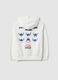 Girls' white hoodie in pure cotton, regular fit_1