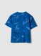 Blue short-sleeved pure cotton T-shirt_1