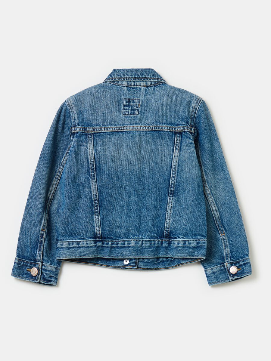 Short jacket in acid wash denim_1