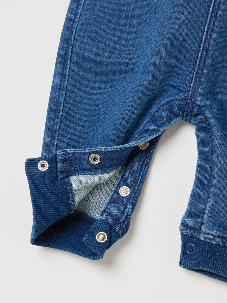 French Terry denim dungarees with pocket_3