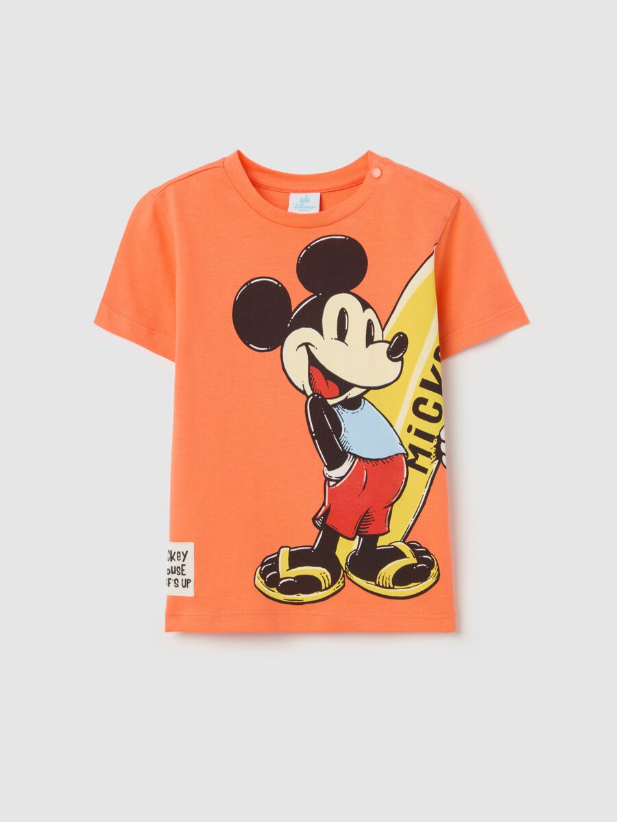 Cotton T-shirt with Mickey Mouse print_0