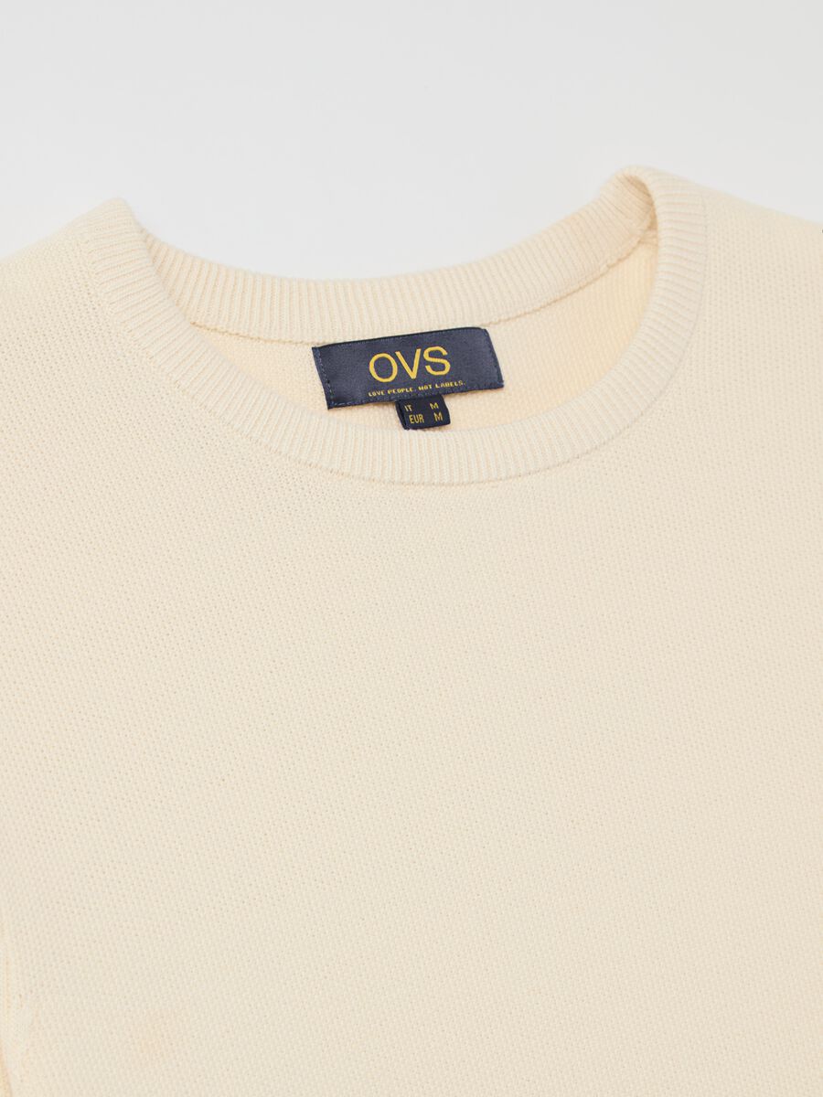 Cotton pullover with micro weave_5