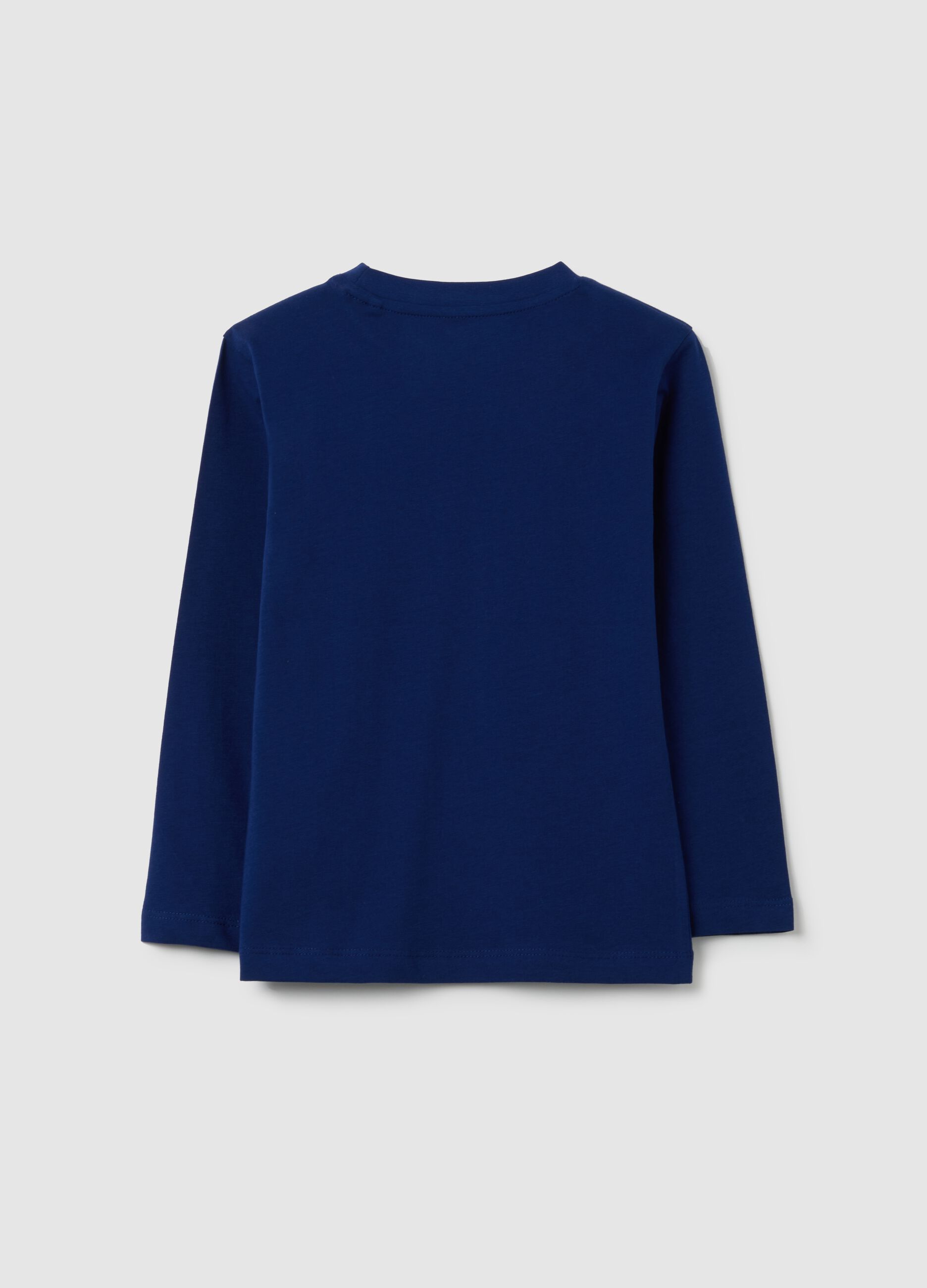 Children's blue pure cotton T-shirt regular fit with print