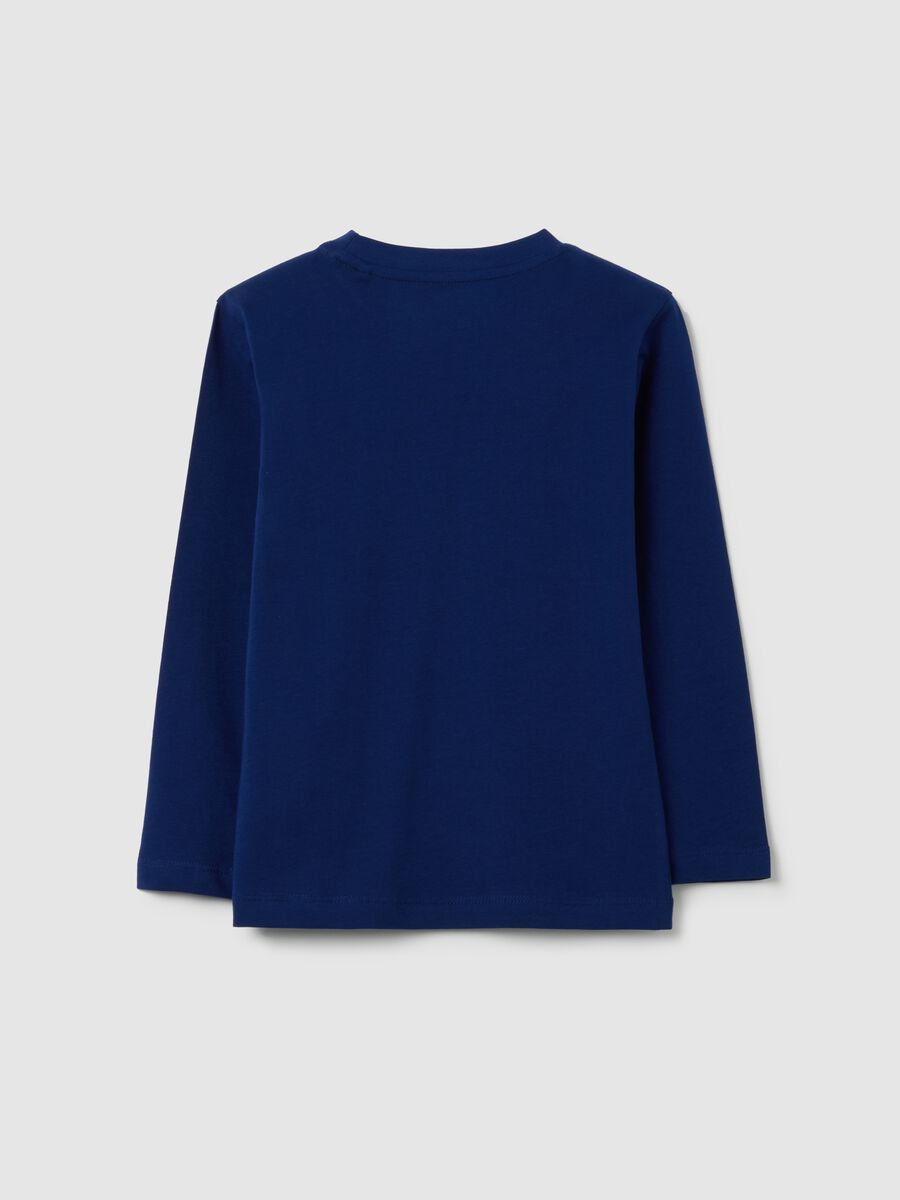 Children's blue pure cotton T-shirt regular fit with print_1