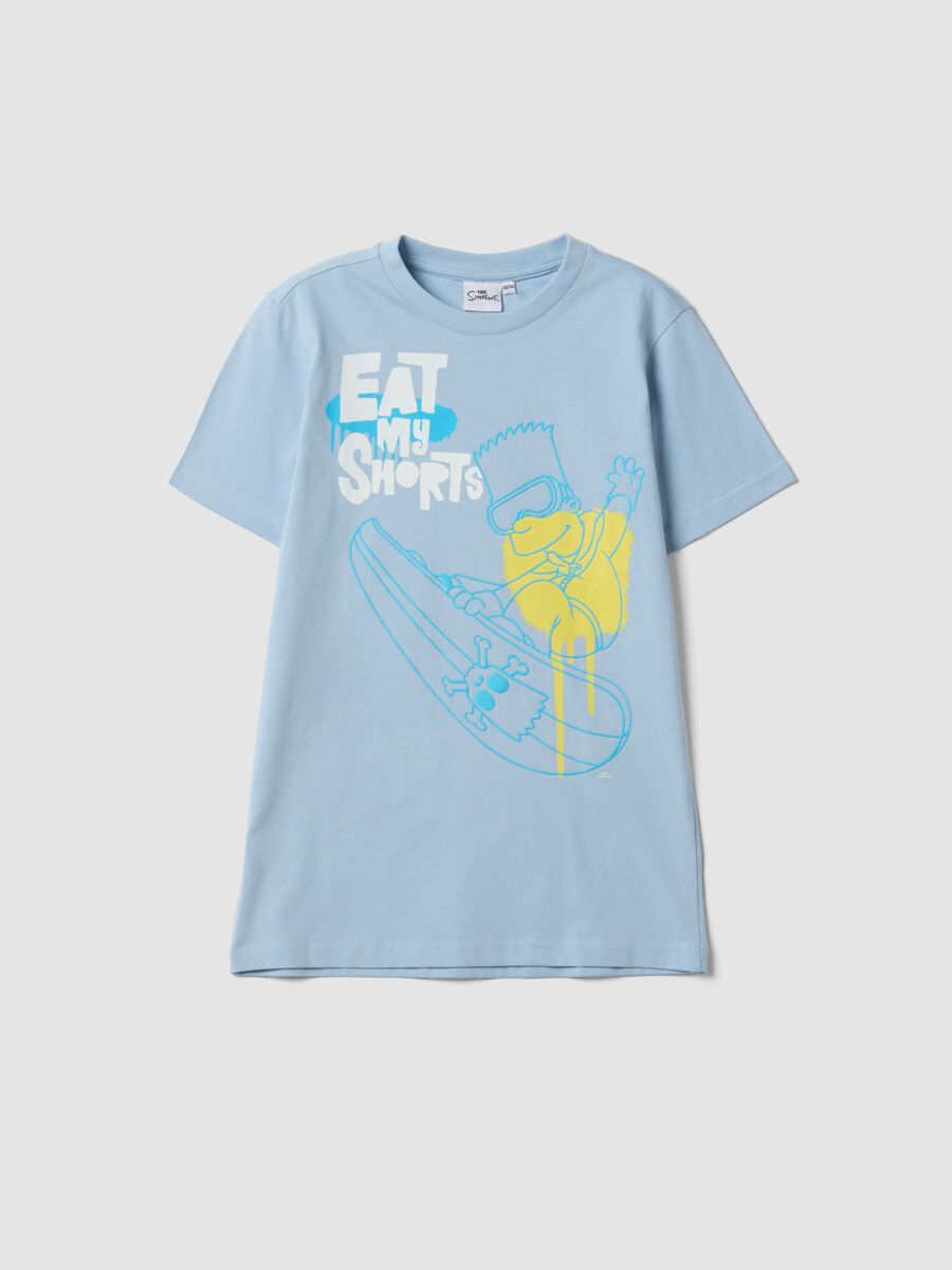 Boys&rsquo; light blue pure cotton T‑shirt with Simpsons print_3