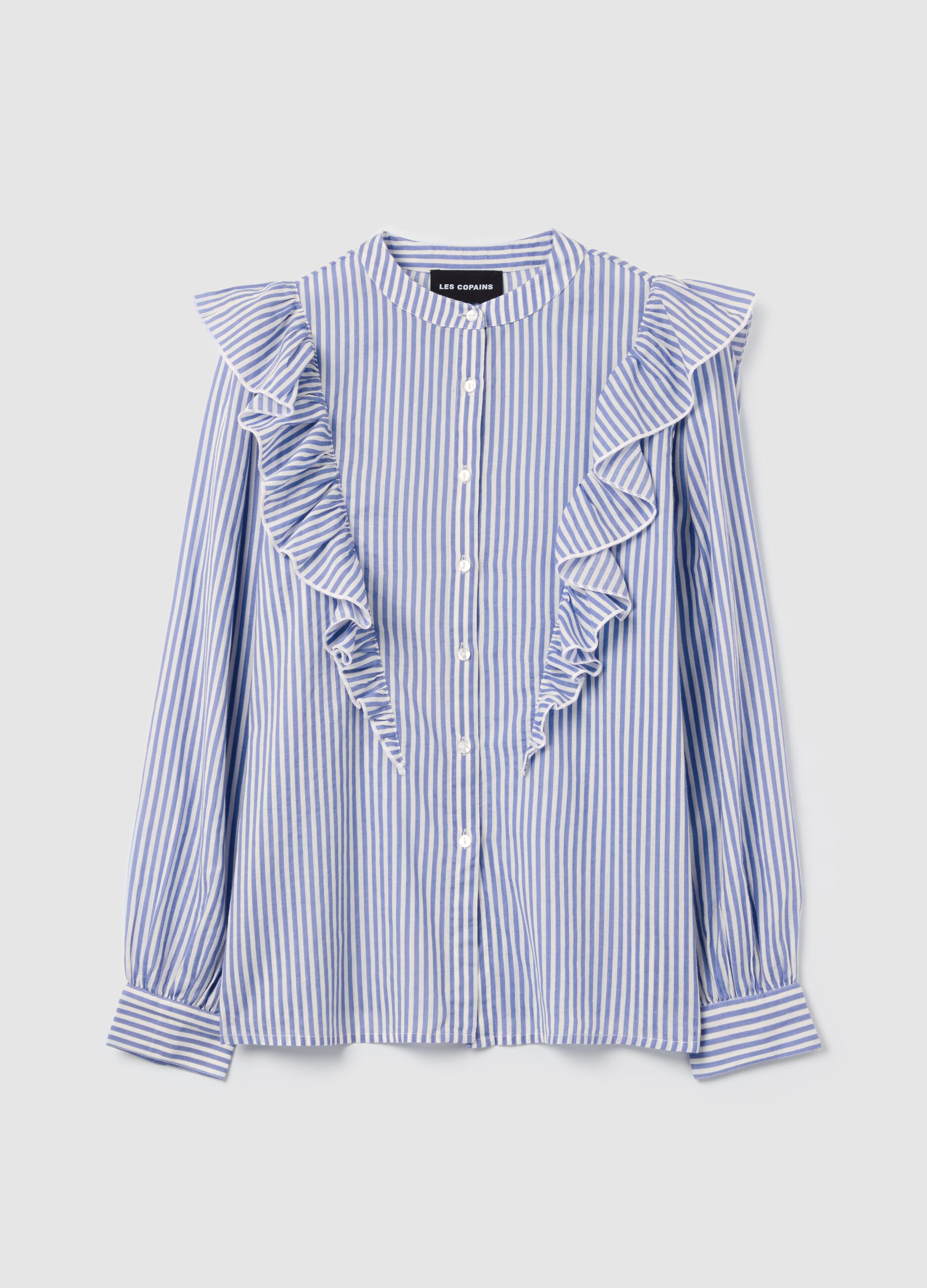 Striped shirt with frills