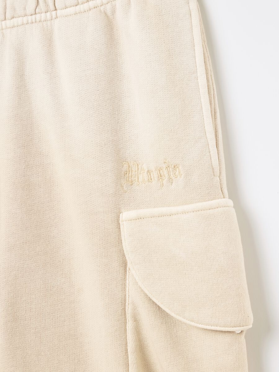 Sunfaded Cargo Sweat Shorts Sand_6