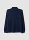 Navy stretch-cotton long-sleeve polo shirt, regular fit_2