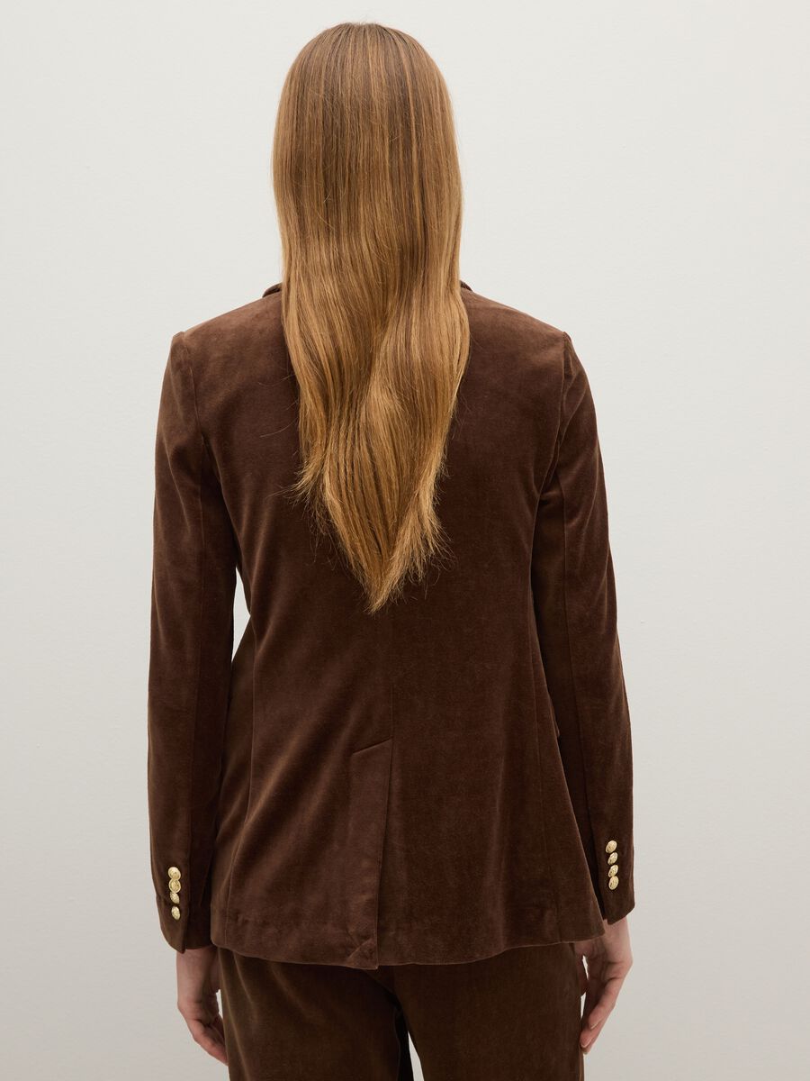 Brown Cotton Blend Regular Fit Blazer_2