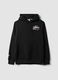 Black cotton-blend hoodie with Miami Heat print_0