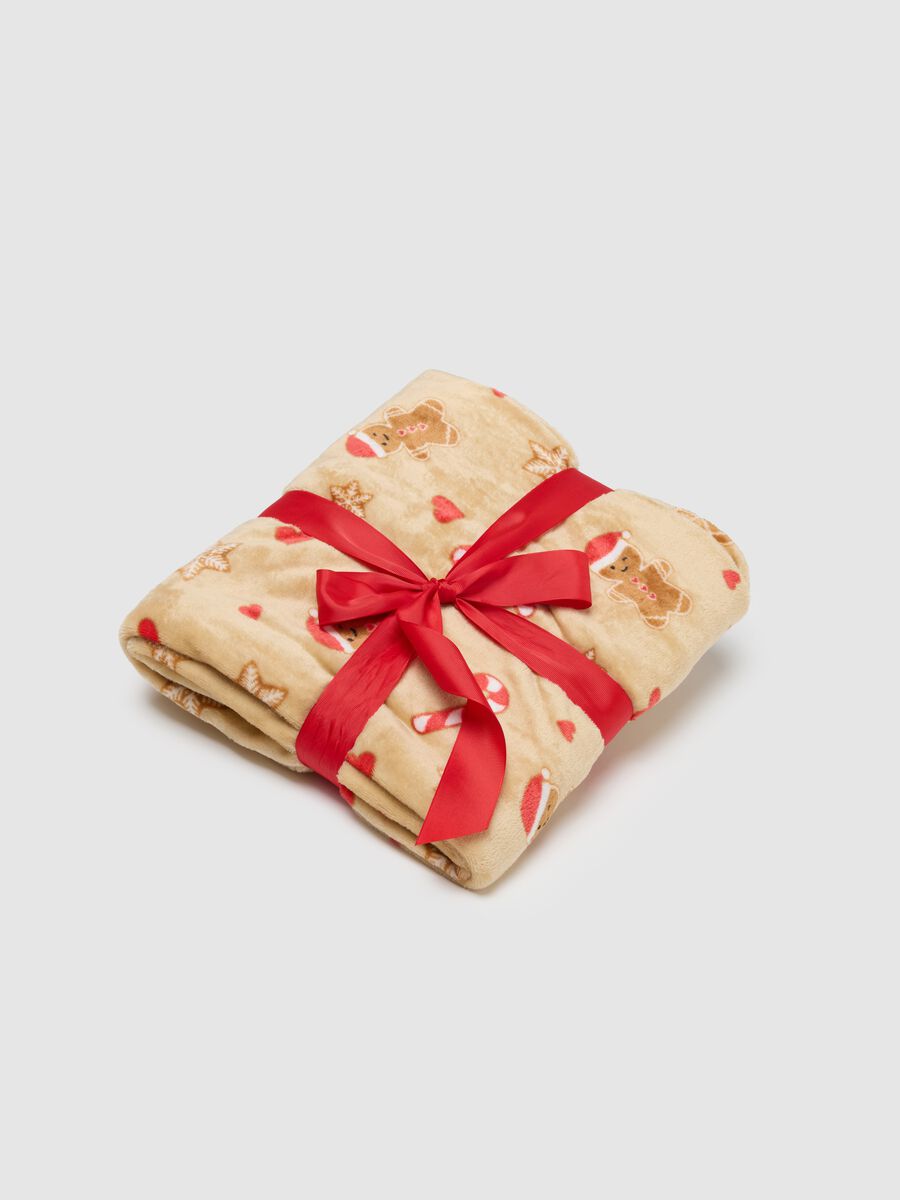 Red Beige Blanket with Prints_0