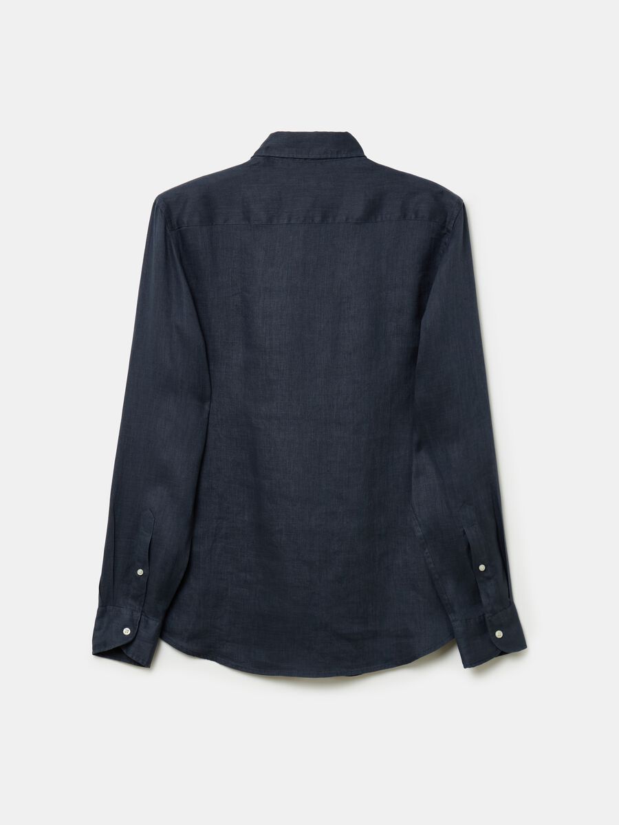 Solid colour linen shirt_4