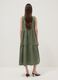 Abito verde smanicato in puro cotone con balze regular fit_3