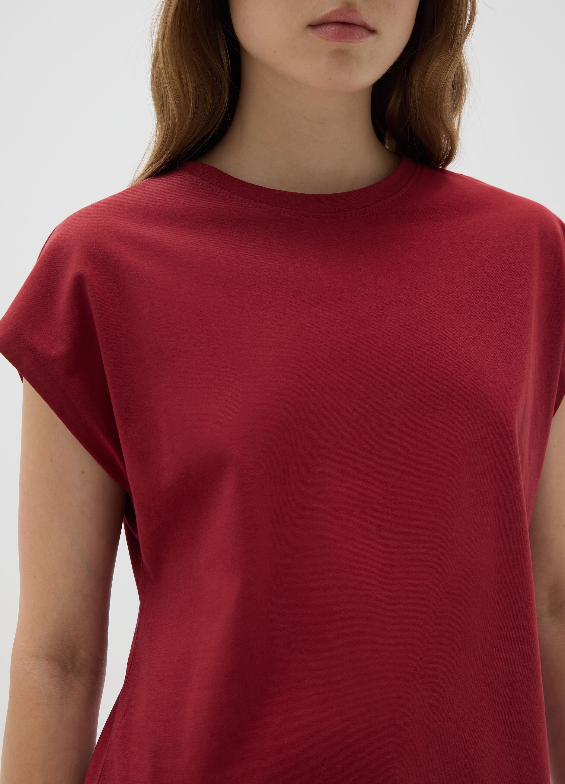 Women's pure cotton red T-shirt