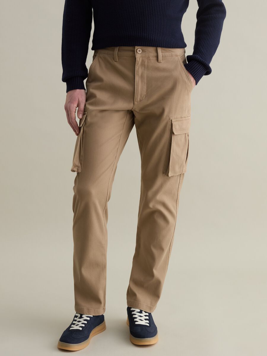 Cargo trousers in piquet_1