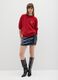 Red oversized crew-neck jumper with Christmas embroidery_0