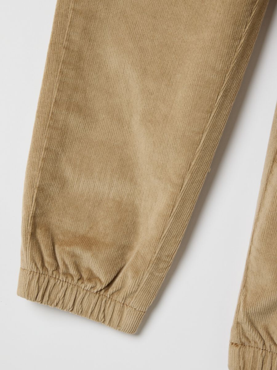 Children's beige cotton blend trousers - regular fit_2