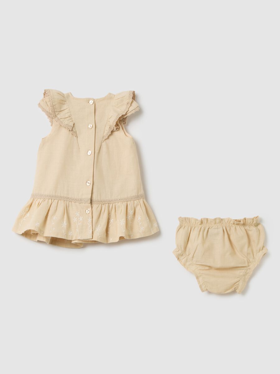 Baby Girl Set in Cotton and Linen Blend by Fagottino_1