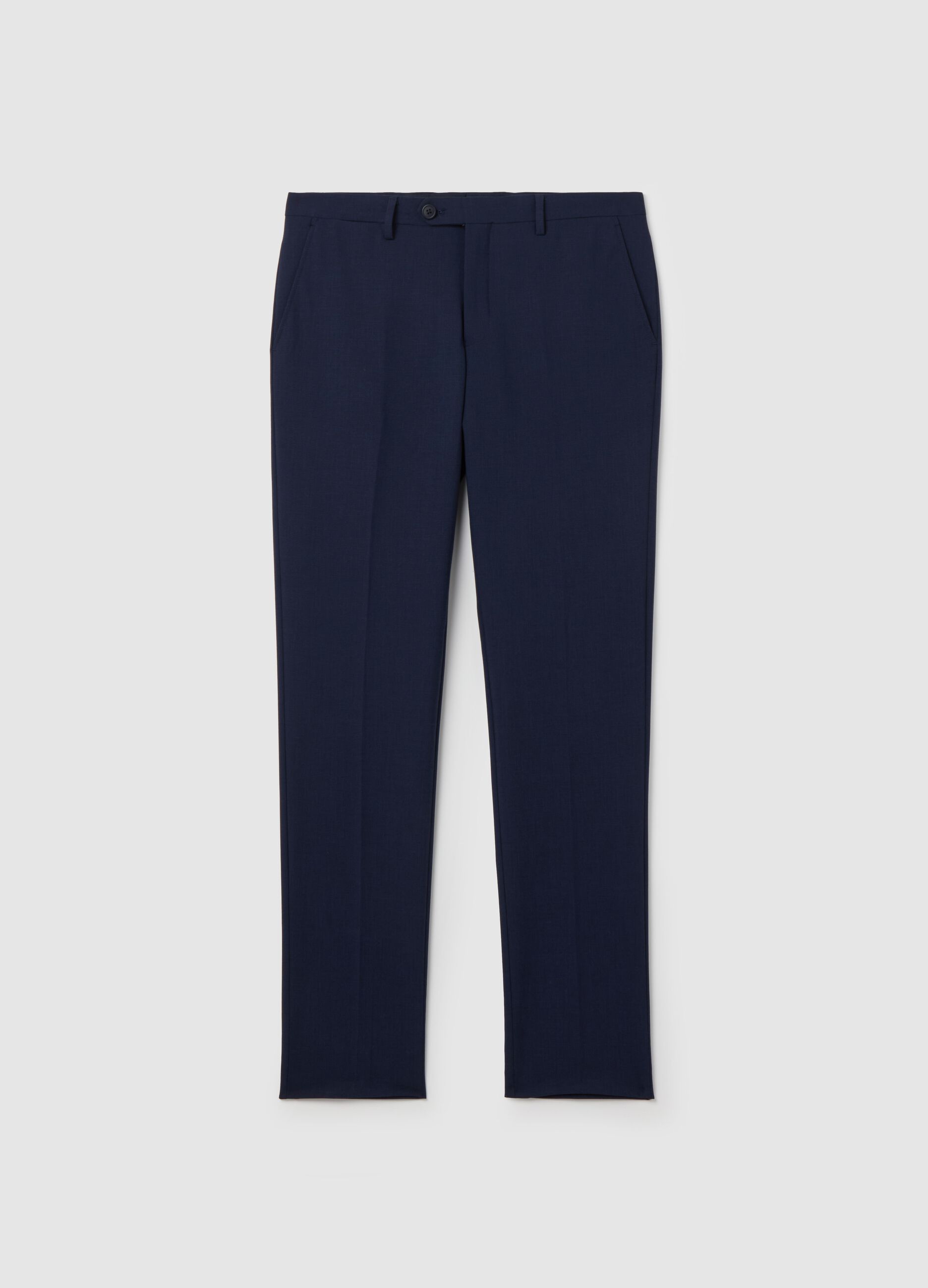 Slim-fit trousers with micro weave